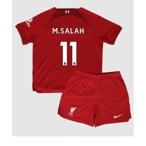 Liverpool Mohamed Salah #11 babykläder Hemmatröja barn 2022-23 Korta ärmar (+ Korta byxor)